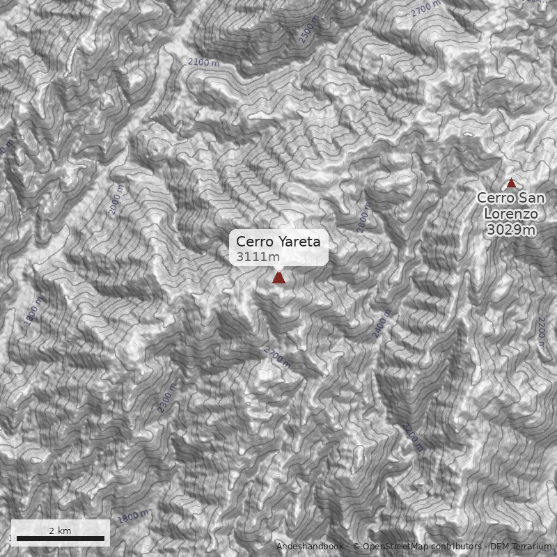 Mapa Cerro Yareta