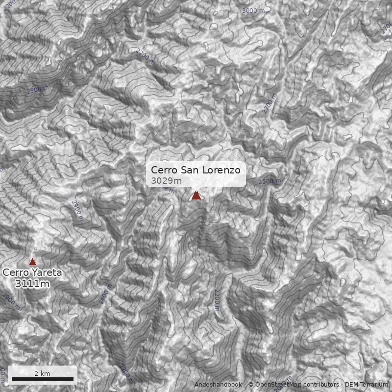 Mapa Cerro San Lorenzo