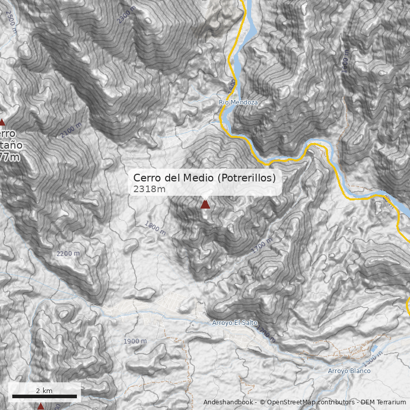 Mapa Cerro del Medio (Potrerillos)