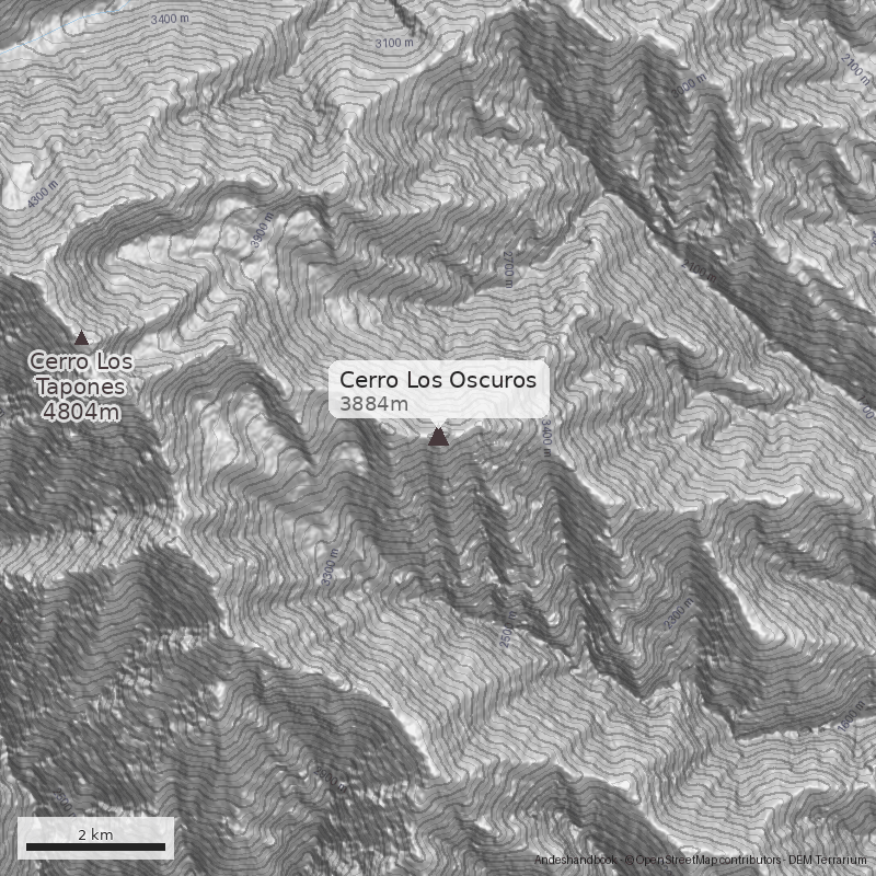 Mapa Cerro Los Oscuros