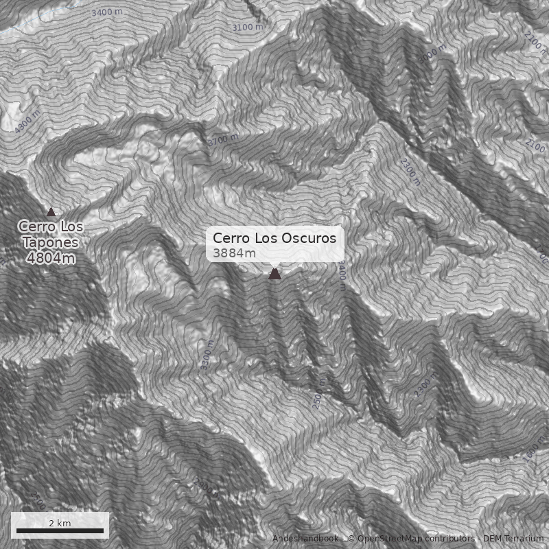 Mapa Cerro Los Oscuros