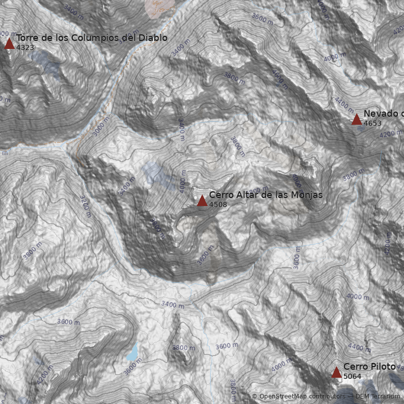 Mapa Cerro Altar de las Monjas