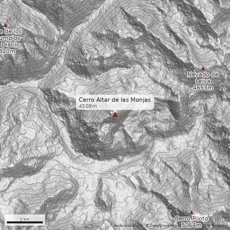 Mapa Cerro Altar de las Monjas