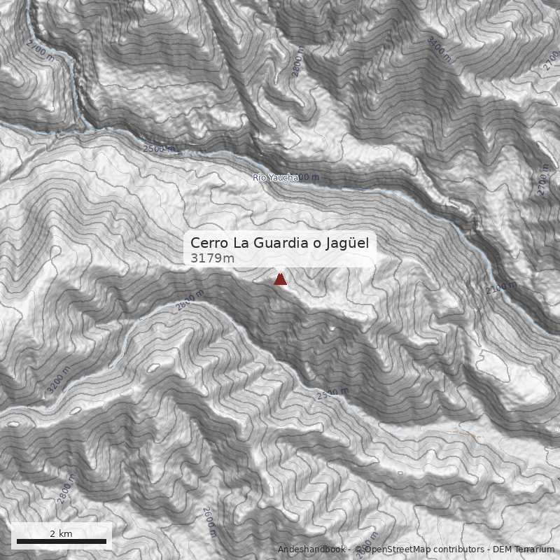 Mapa Cerro La Guardia o Jagüel