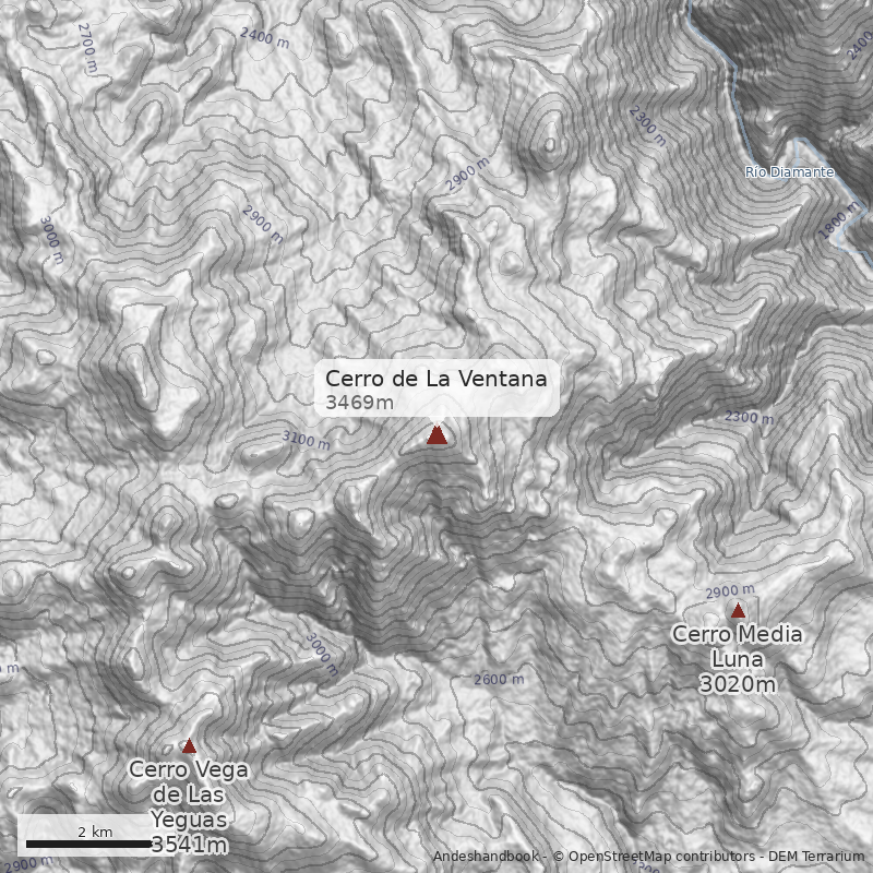 Mapa Cerro de La Ventana