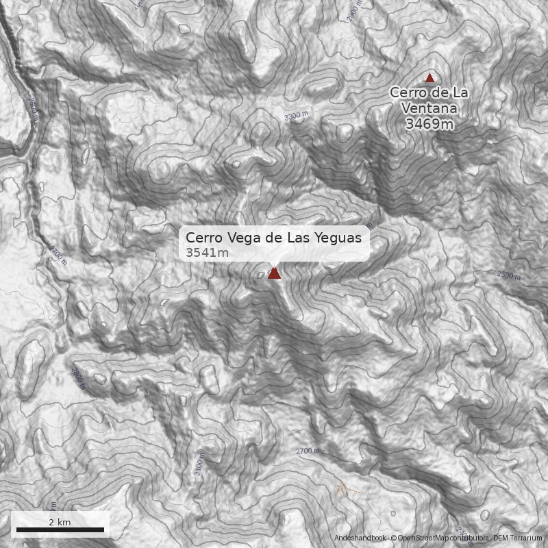 Mapa Cerro Vega de Las Yeguas