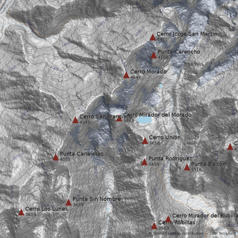 Mapa Cerro Mirador del Morado