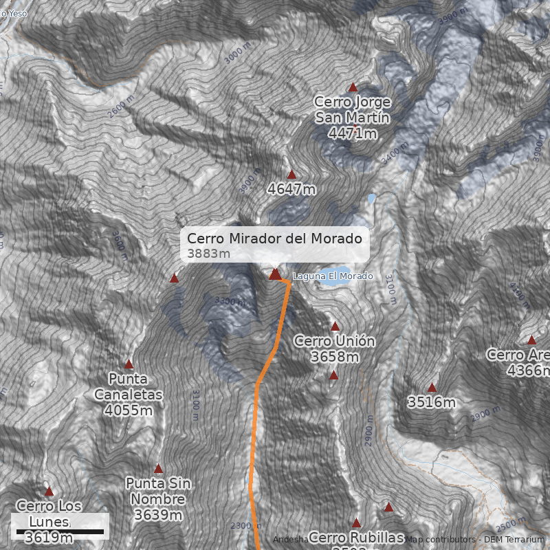 Mapa Cerro Mirador del Morado