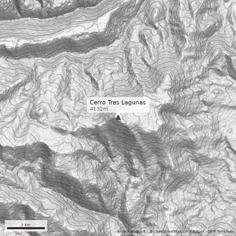 Mapa Cerro Tres Lagunas