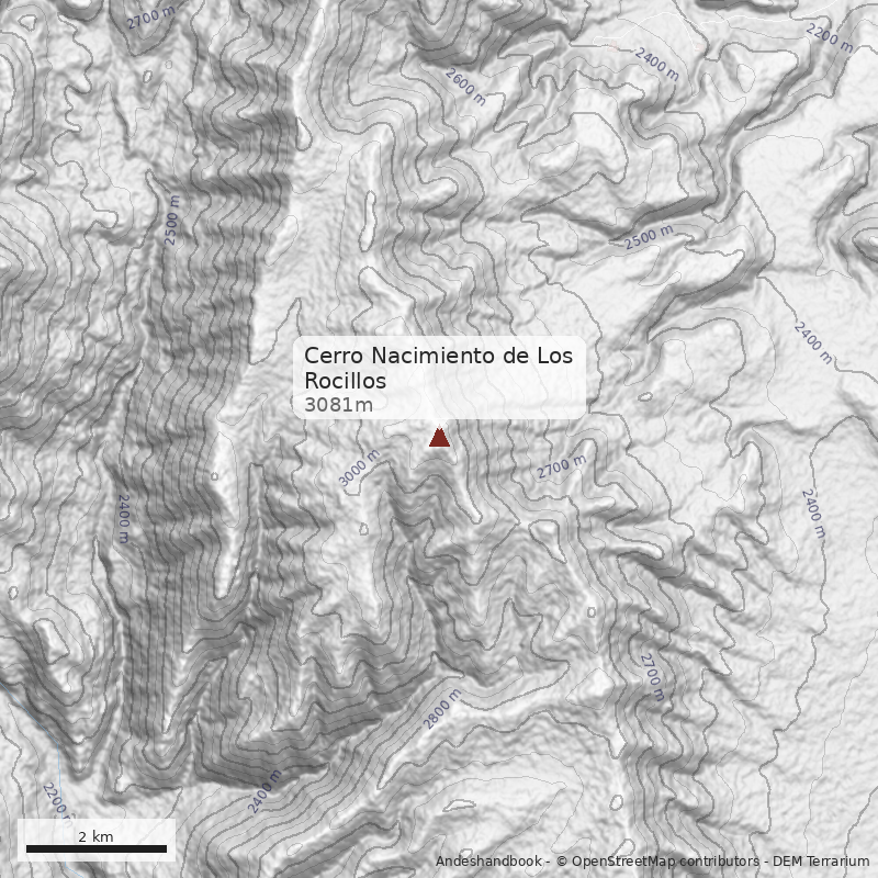 Mapa Cerro Nacimiento de Los Rocillos