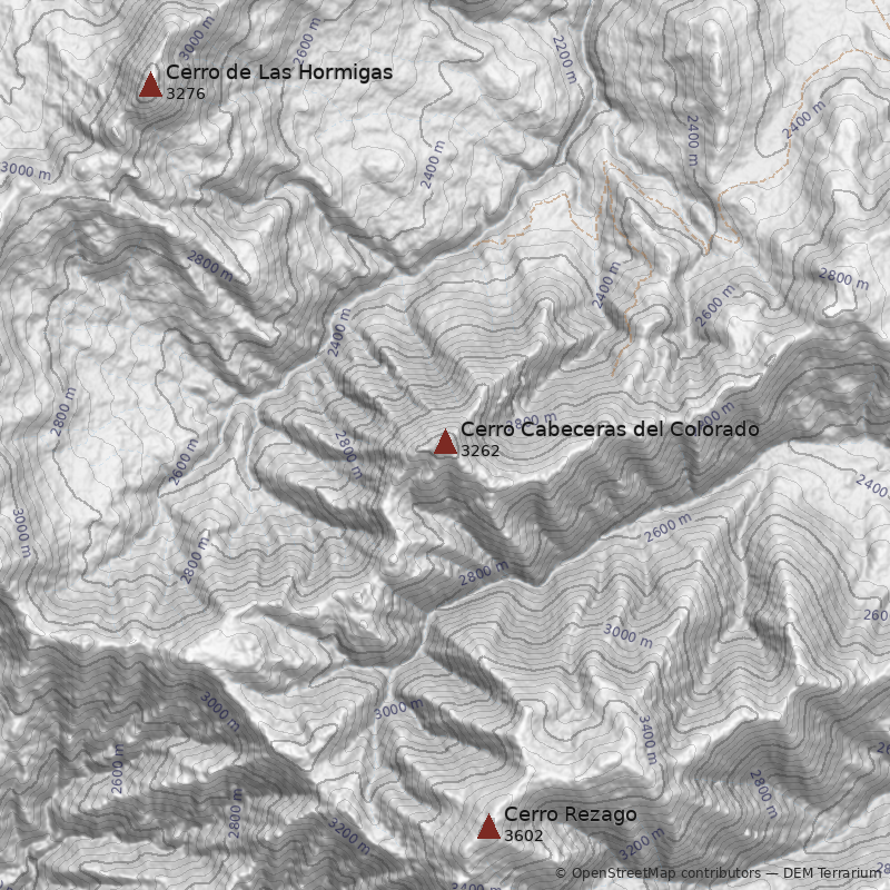 Mapa Cerro Cabeceras del Colorado
