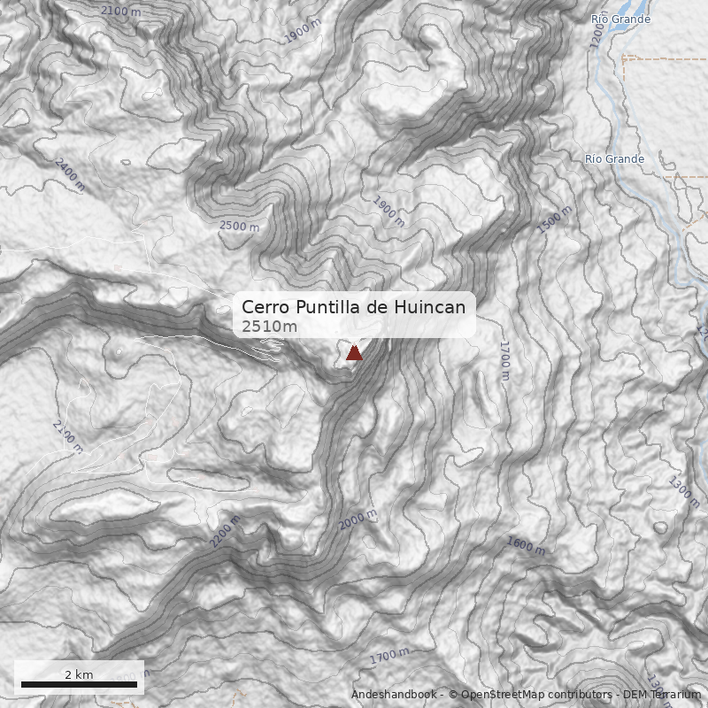 Mapa Cerro Puntilla de Huincan