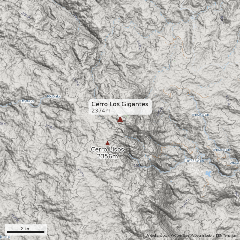 Mapa Cerro Los Gigantes