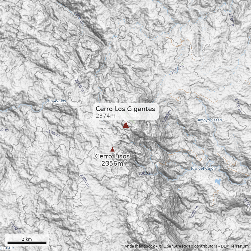 Mapa Cerro Los Gigantes