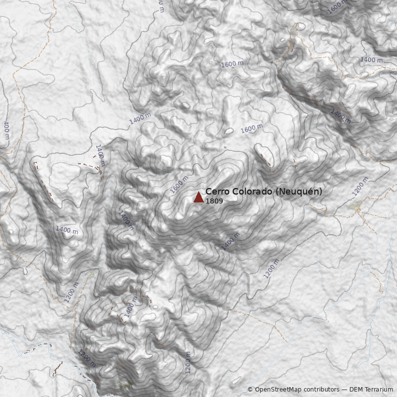 Mapa Cerro Colorado (Neuquén)