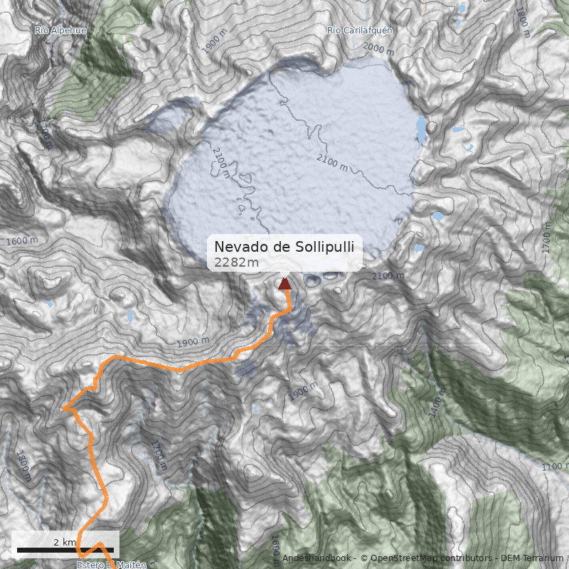 Mapa Nevado de Sollipulli