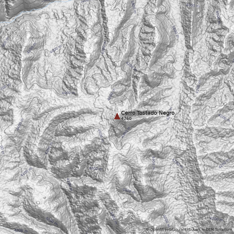 Mapa Cerro Tostado Negro