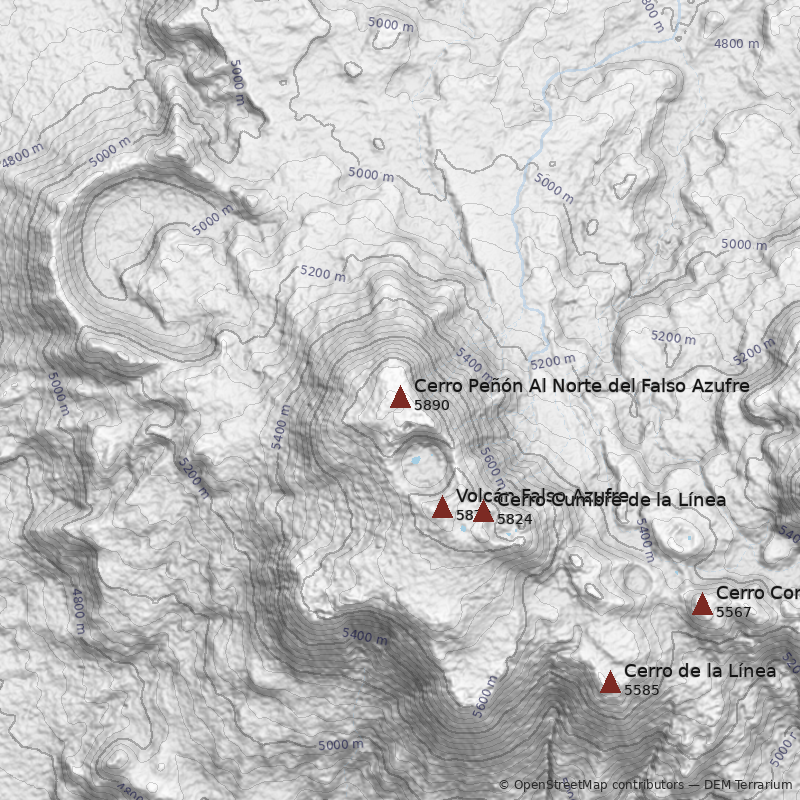 Mapa Cerro Peñón Al Norte del Falso Azufre