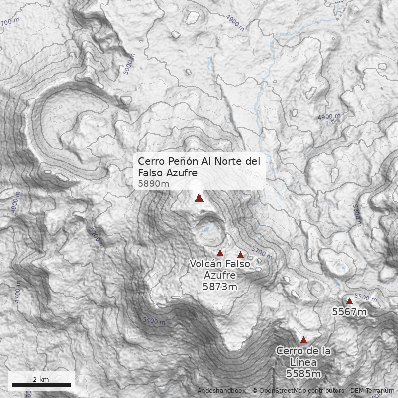 Mapa Cerro Peñón Al Norte del Falso Azufre