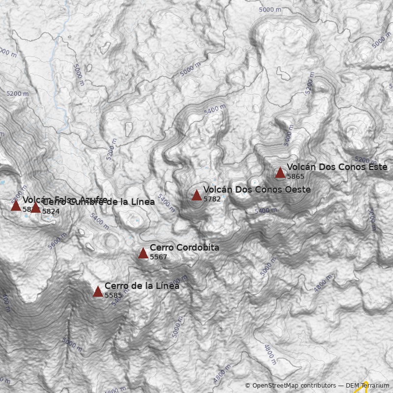 Mapa Volcán Dos Conos Oeste