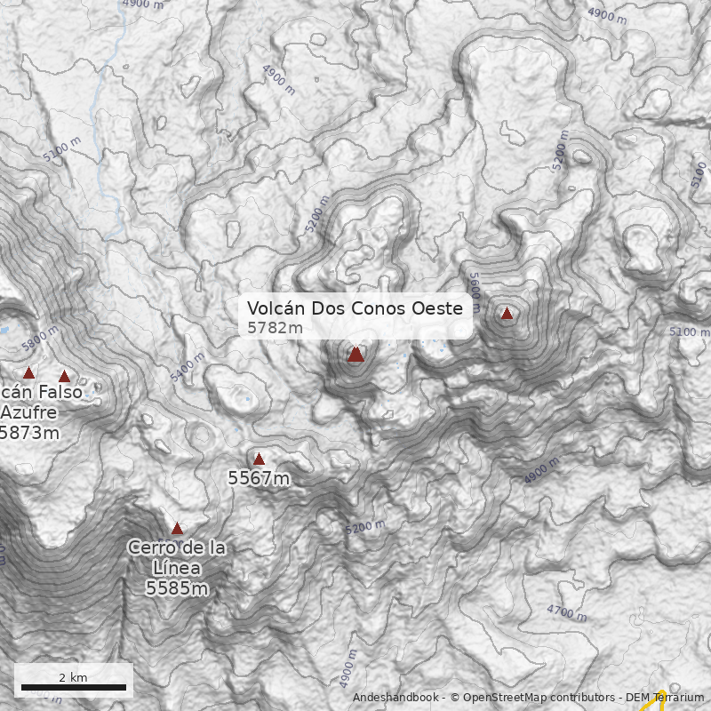 Mapa Volcán Dos Conos Oeste