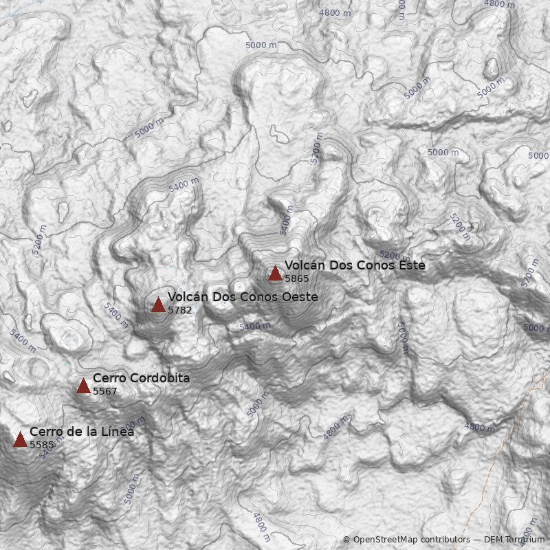 Mapa Volcán Dos Conos Este