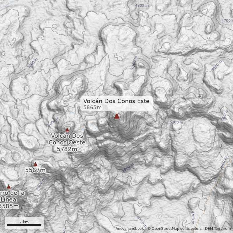 Mapa Volcán Dos Conos Este