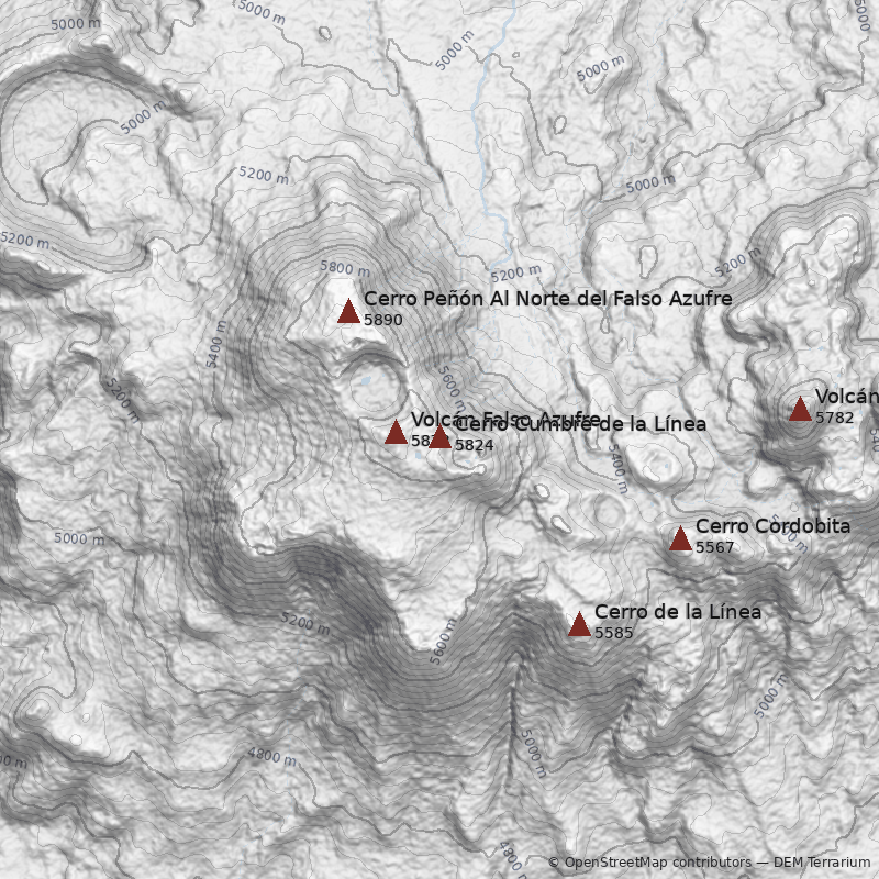 Mapa Cerro Cumbre de la Línea
