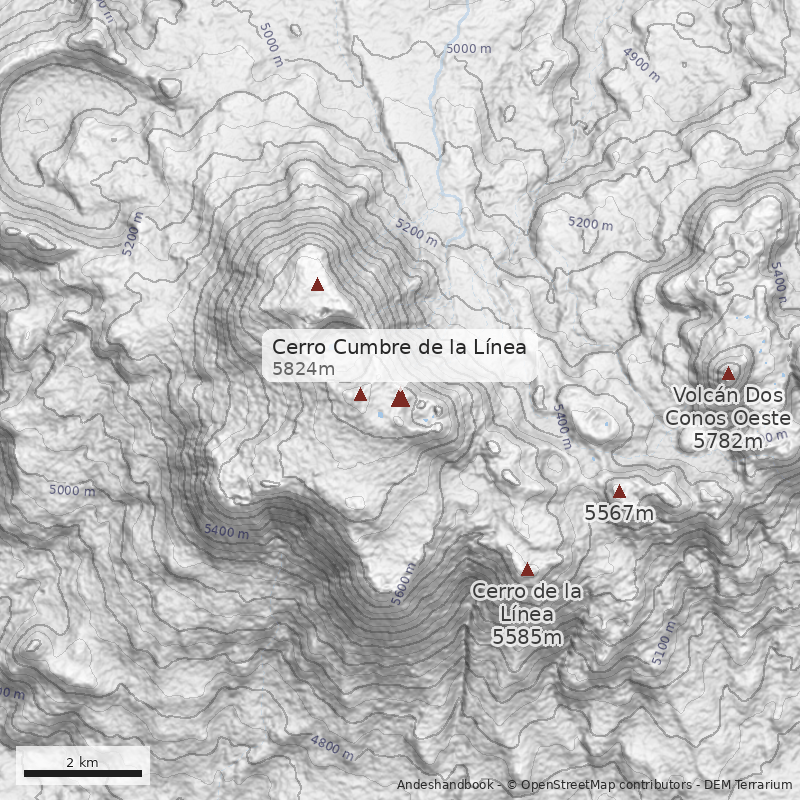 Mapa Cerro Cumbre de la Línea