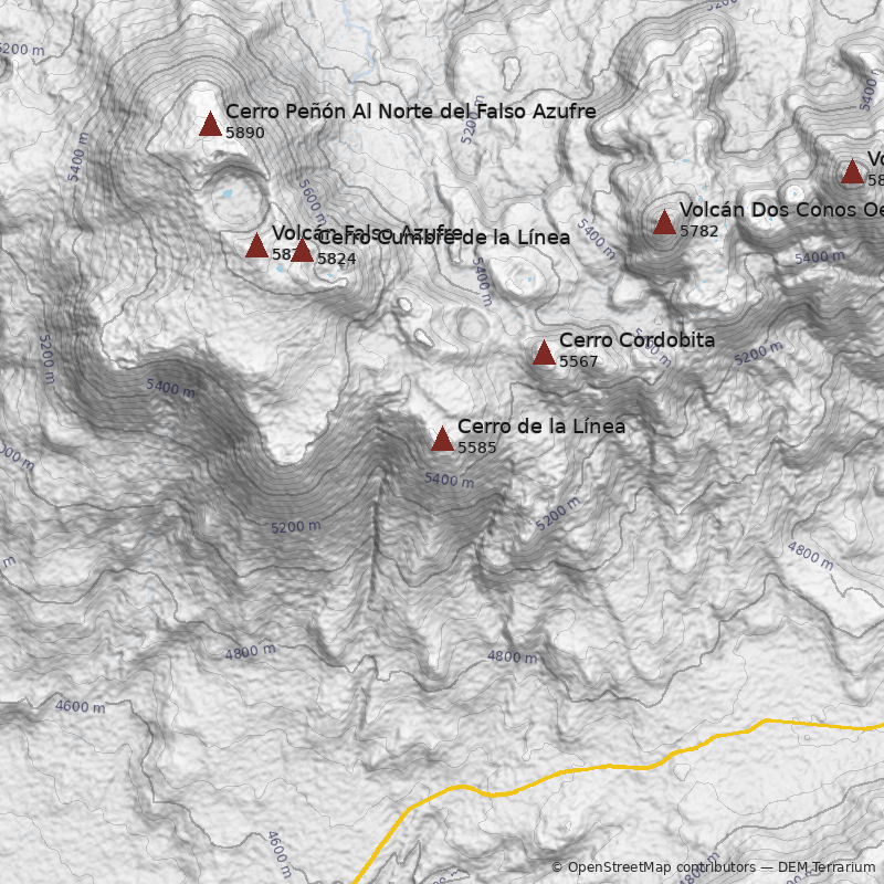 Mapa Cerro de la Línea