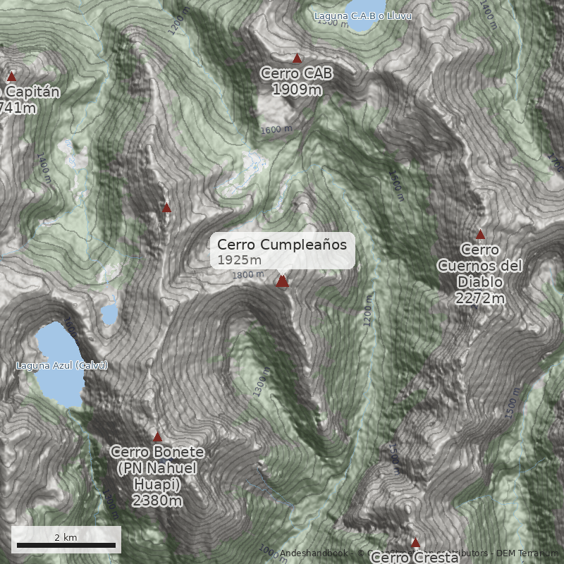 Mapa Cerro Cumpleaños