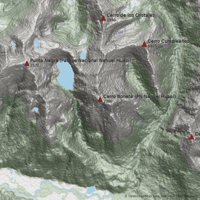 Mapa Cerro Bonete (PN Nahuel Huapi)