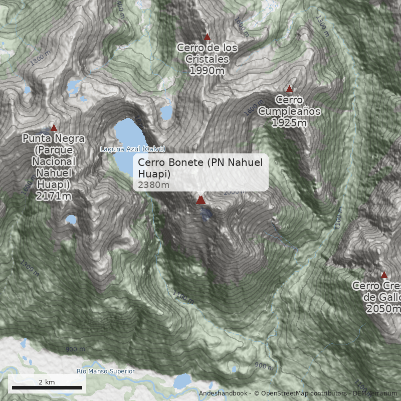 Mapa Cerro Bonete (PN Nahuel Huapi)