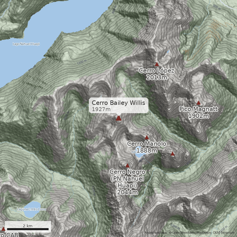 Mapa Cerro Bailey Willis