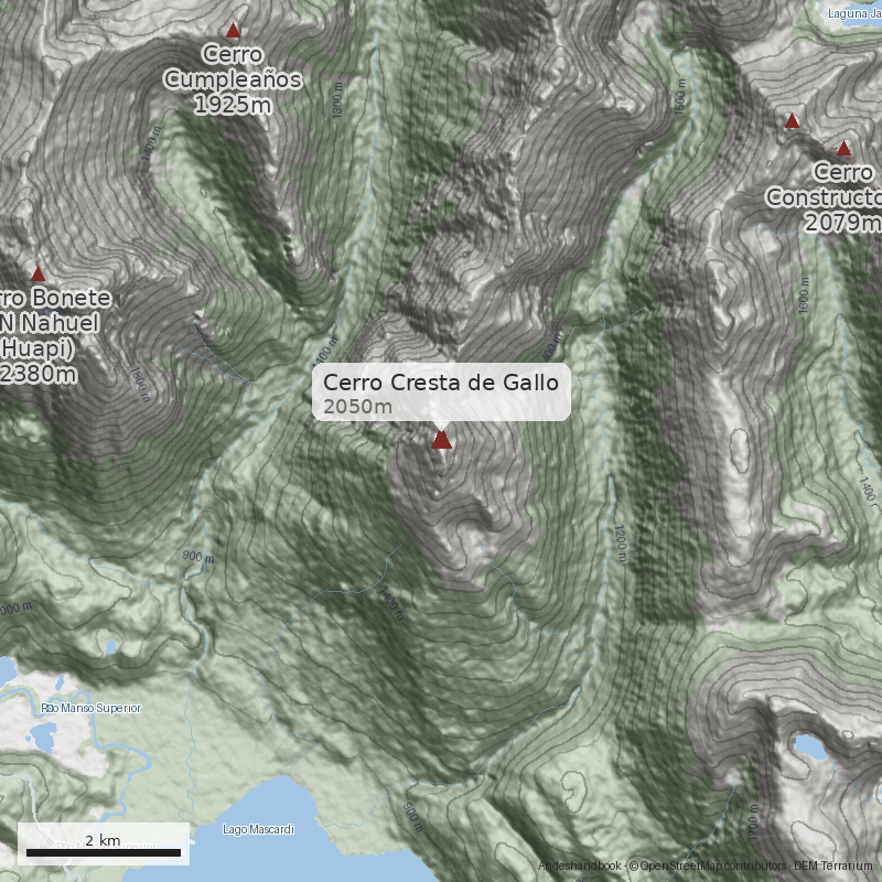 Mapa Cerro Cresta de Gallo