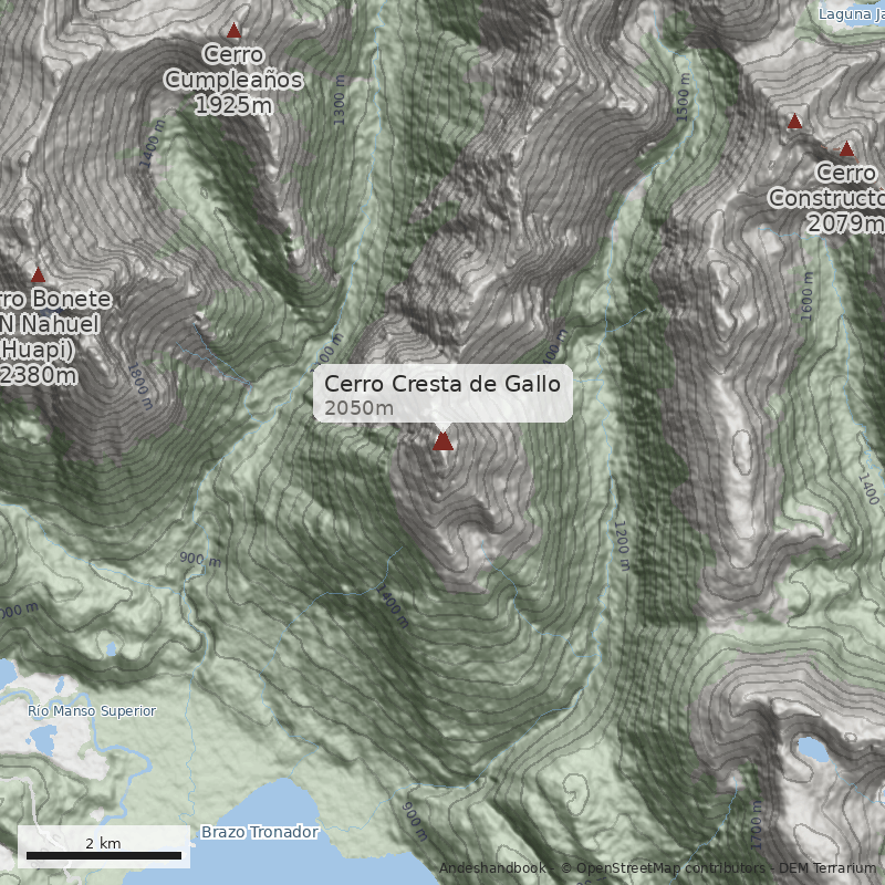Mapa Cerro Cresta de Gallo