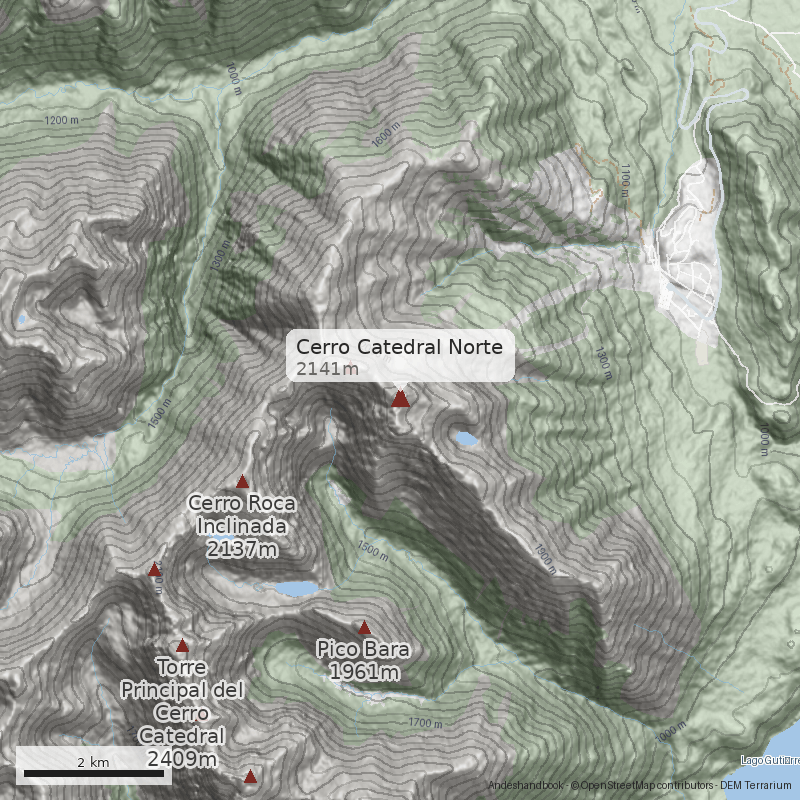 Mapa Cerro Catedral Norte