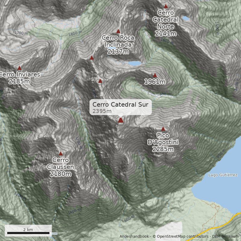 Mapa Cerro Catedral Sur