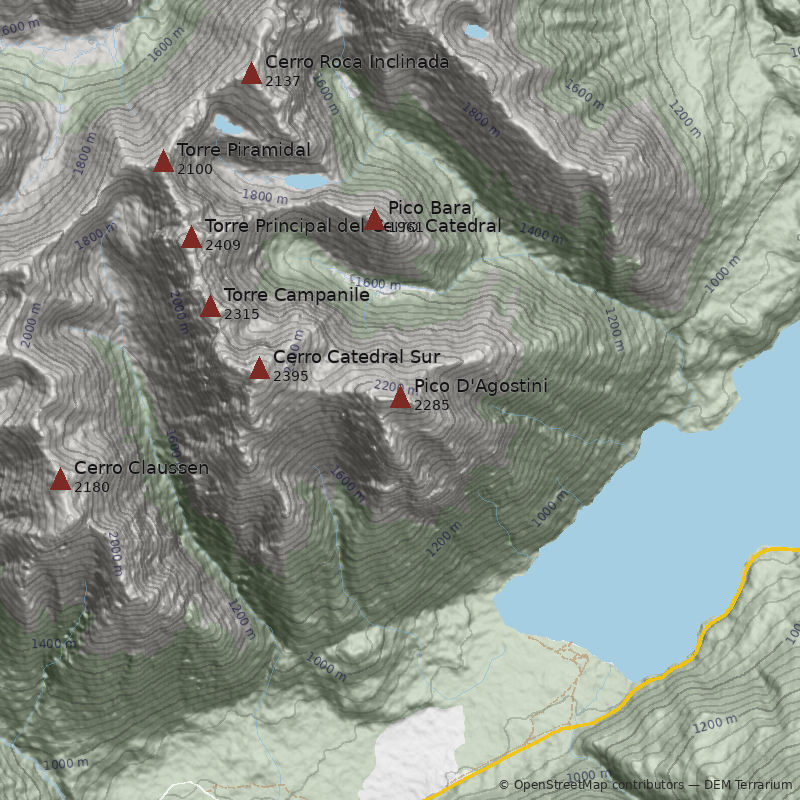 Mapa Pico D'Agostini