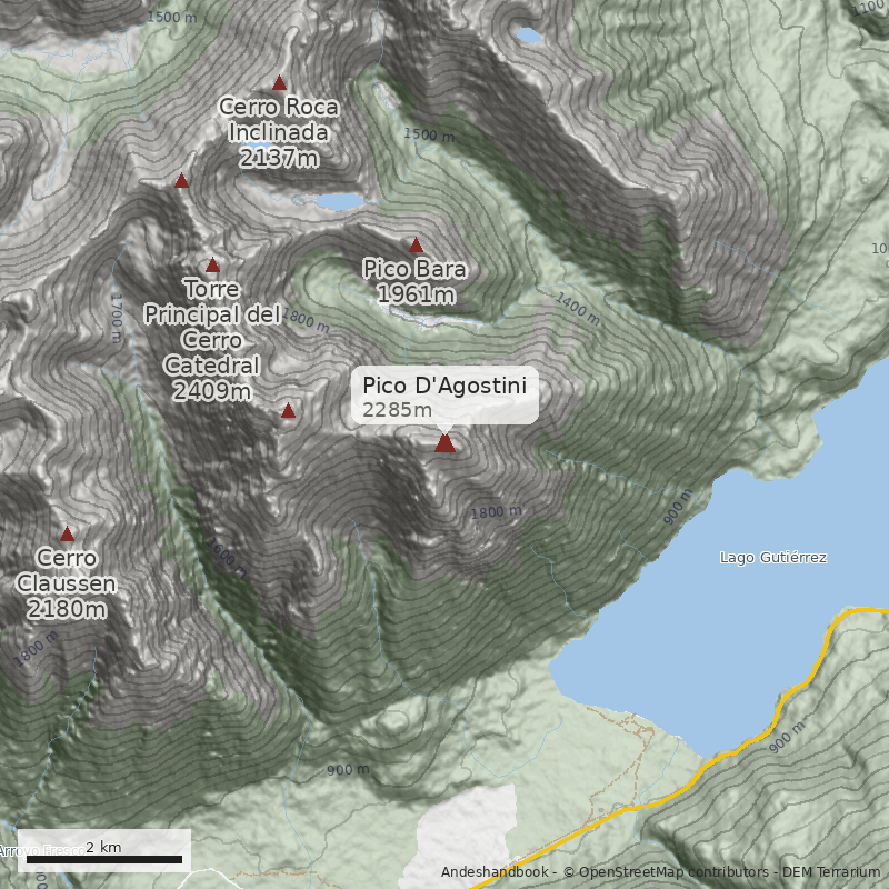 Mapa Pico D'Agostini