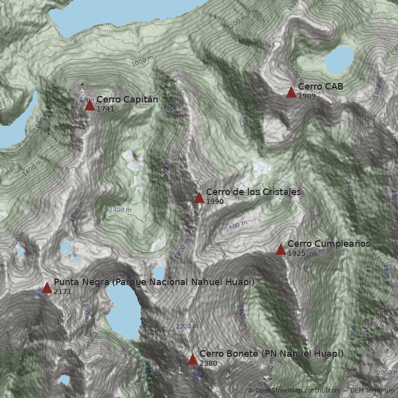 Mapa Cerro de los Cristales