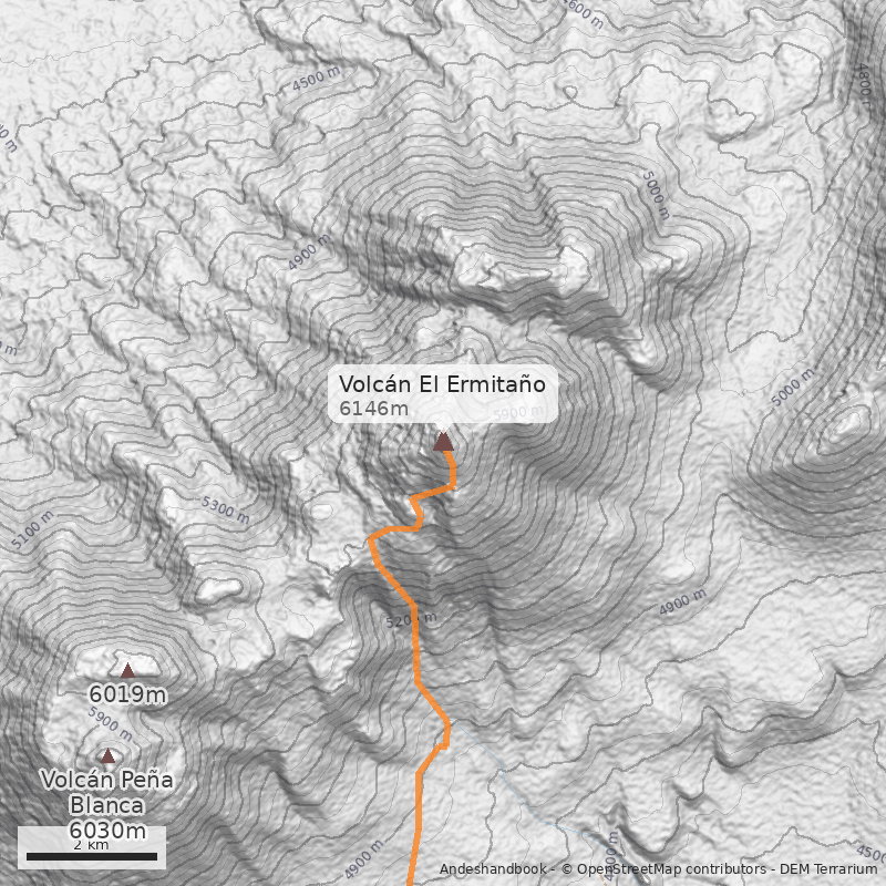 Mapa Volcán El Ermitaño