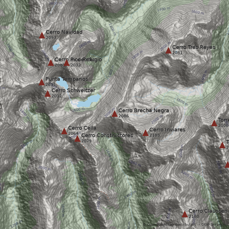 Mapa Cerro Brecha Negra