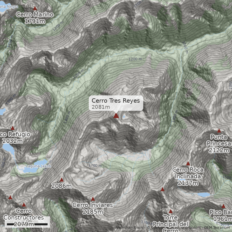 Mapa Cerro Tres Reyes