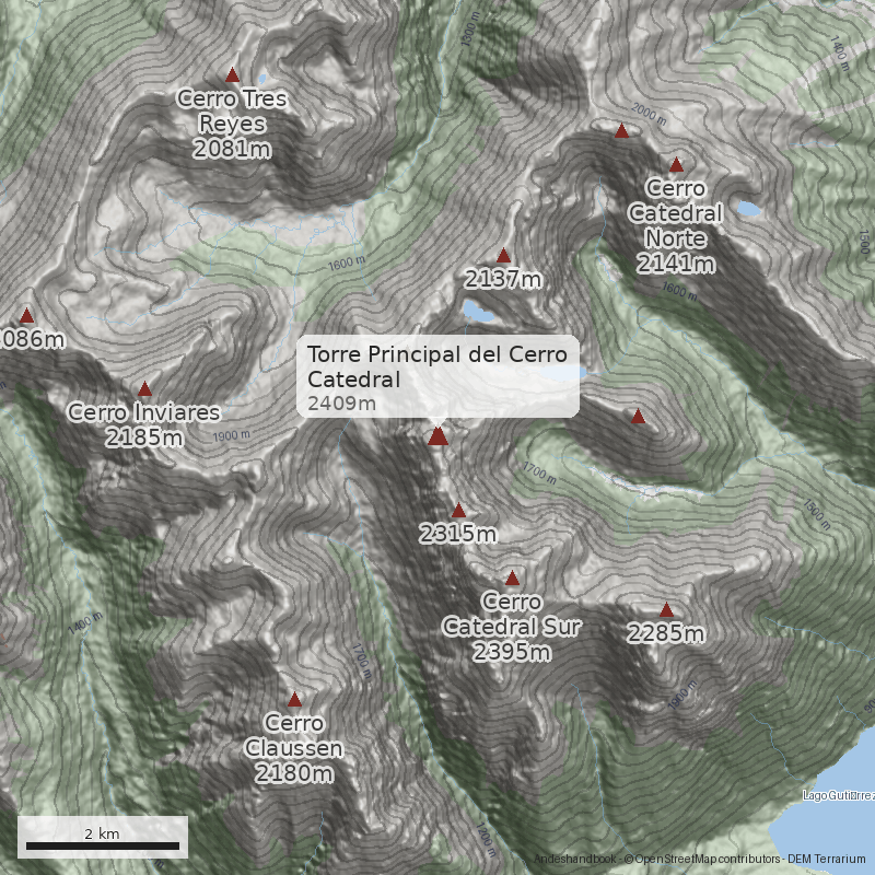 Mapa Torre Principal del Cerro Catedral