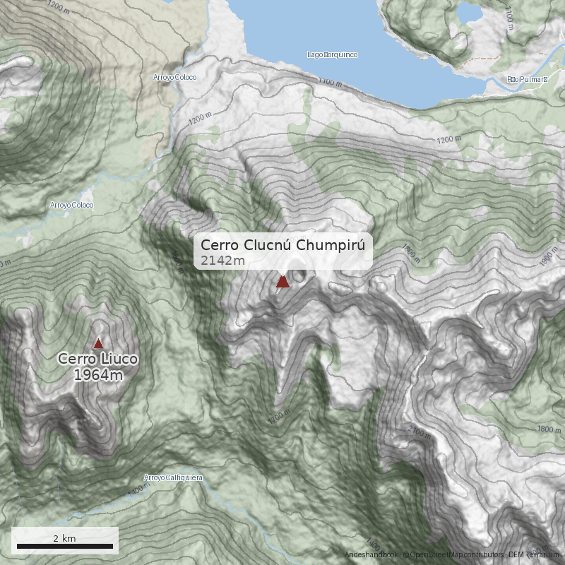 Mapa Cerro Clucnú Chumpirú