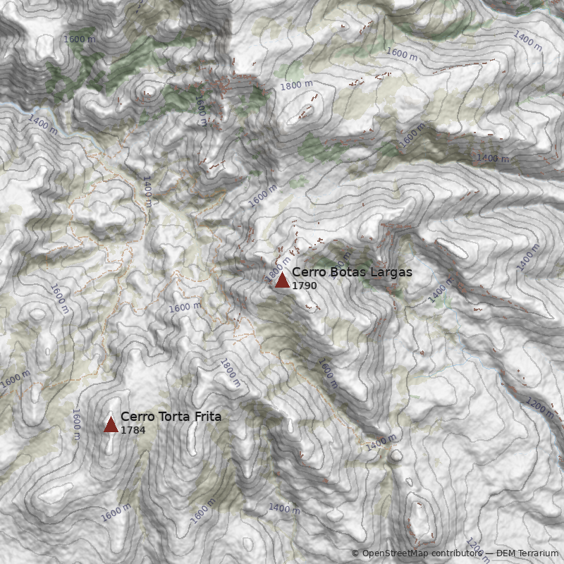 Mapa Cerro Botas Largas