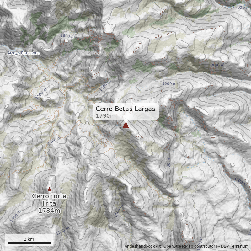 Mapa Cerro Botas Largas