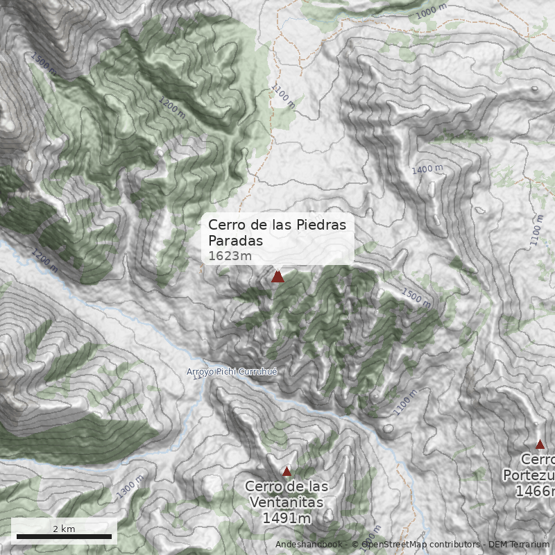 Mapa Cerro de las Piedras Paradas