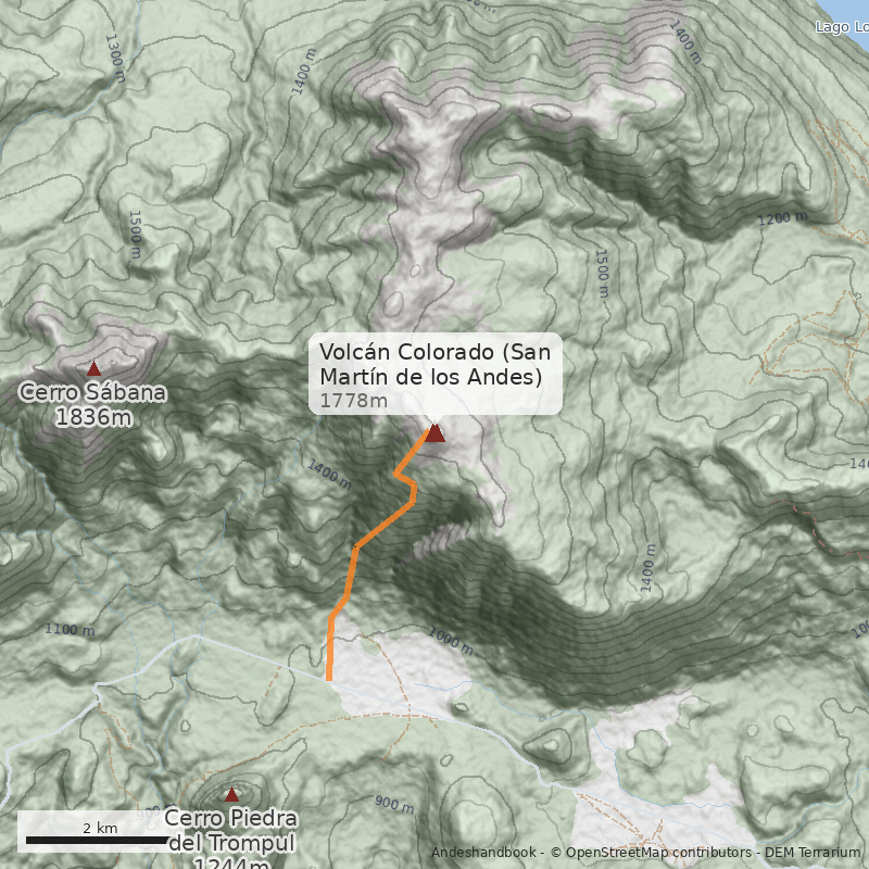 Mapa Volcán Colorado (San Martín de los Andes)